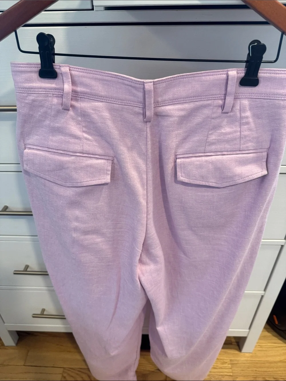 Banana Republic Lilac Linen Blend Wide-Leg Trousers